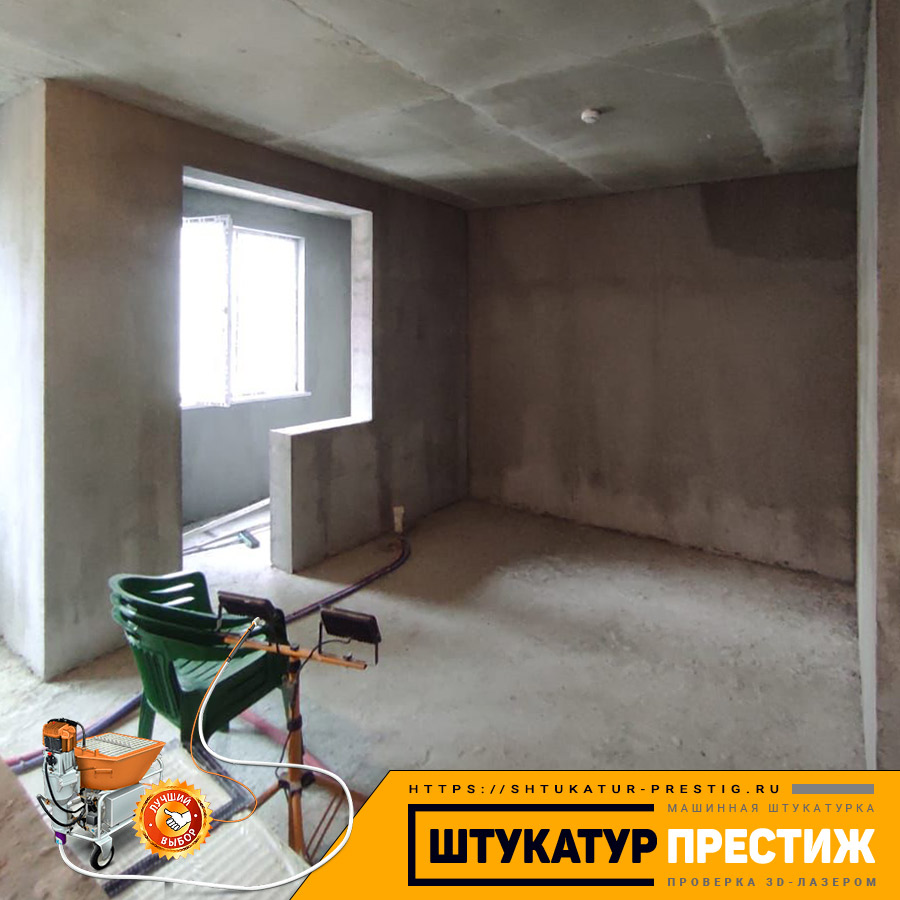 Штукатурка стен с приемкой технадзора - ЖК «Ты и Я». Возвели 87 м2 перегородок из ГСБ, штукатурки около 230 м2.